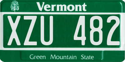VT license plate XZU482