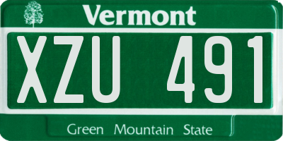 VT license plate XZU491