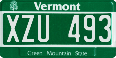 VT license plate XZU493