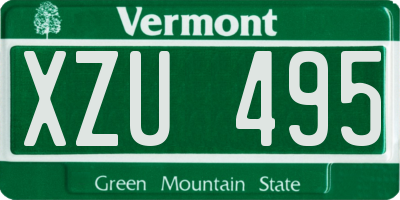 VT license plate XZU495