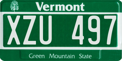 VT license plate XZU497