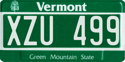 VT license plate XZU499