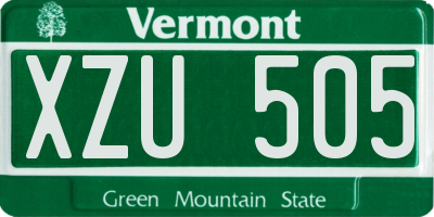 VT license plate XZU505