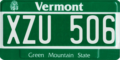 VT license plate XZU506