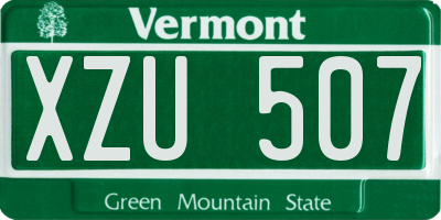 VT license plate XZU507