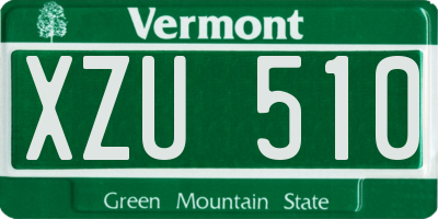 VT license plate XZU510
