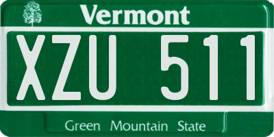 VT license plate XZU511