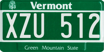 VT license plate XZU512