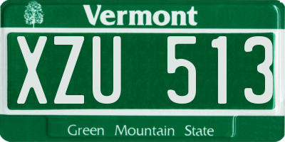 VT license plate XZU513