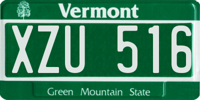 VT license plate XZU516