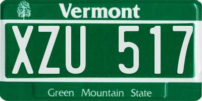 VT license plate XZU517