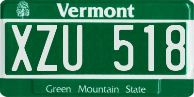 VT license plate XZU518