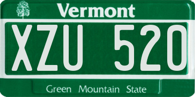 VT license plate XZU520