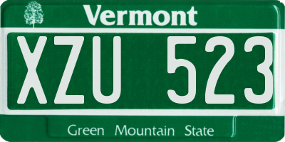 VT license plate XZU523