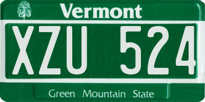 VT license plate XZU524