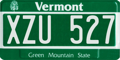 VT license plate XZU527