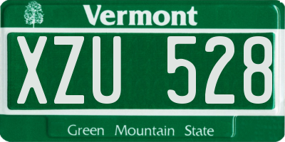VT license plate XZU528