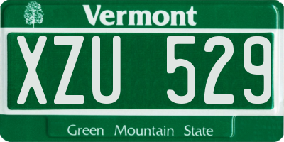 VT license plate XZU529