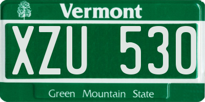 VT license plate XZU530