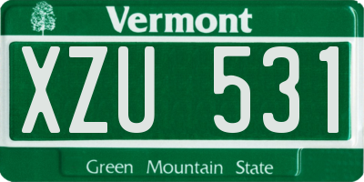 VT license plate XZU531