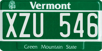 VT license plate XZU546