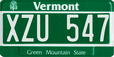 VT license plate XZU547