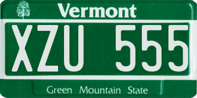 VT license plate XZU555