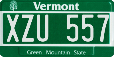 VT license plate XZU557