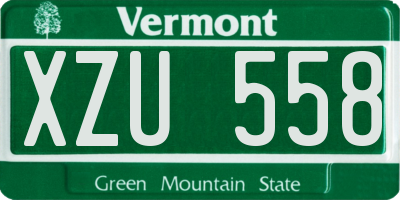 VT license plate XZU558