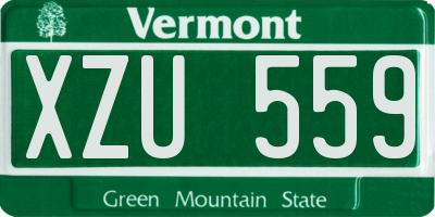VT license plate XZU559