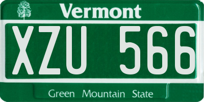 VT license plate XZU566