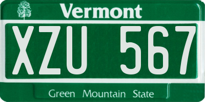 VT license plate XZU567