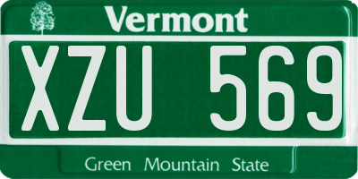 VT license plate XZU569
