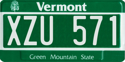 VT license plate XZU571