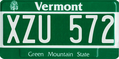 VT license plate XZU572