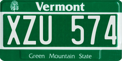 VT license plate XZU574