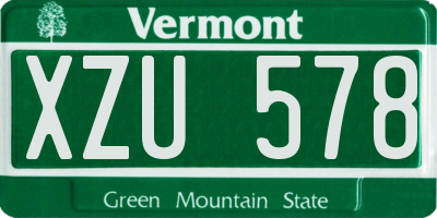 VT license plate XZU578
