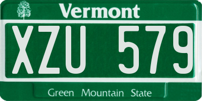 VT license plate XZU579