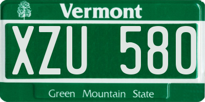 VT license plate XZU580