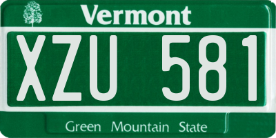 VT license plate XZU581