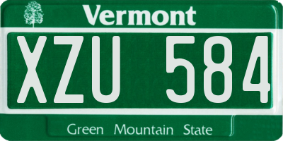 VT license plate XZU584
