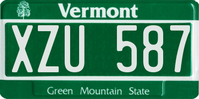 VT license plate XZU587