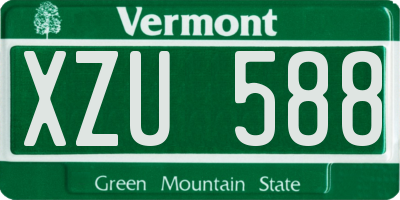 VT license plate XZU588