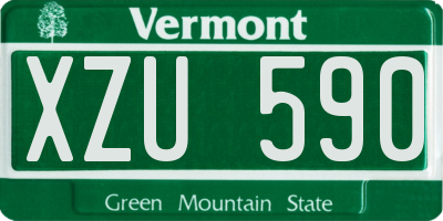 VT license plate XZU590