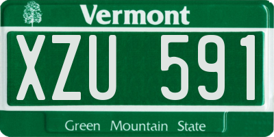 VT license plate XZU591