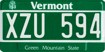 VT license plate XZU594