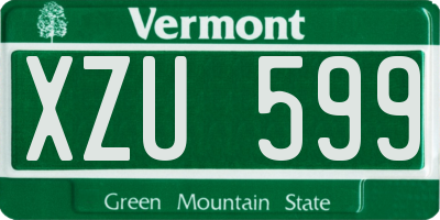 VT license plate XZU599