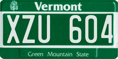 VT license plate XZU604
