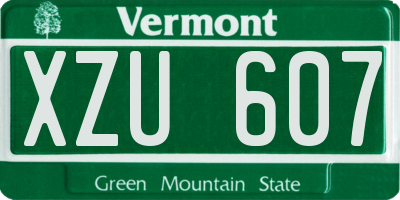 VT license plate XZU607