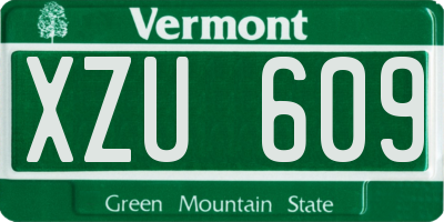 VT license plate XZU609